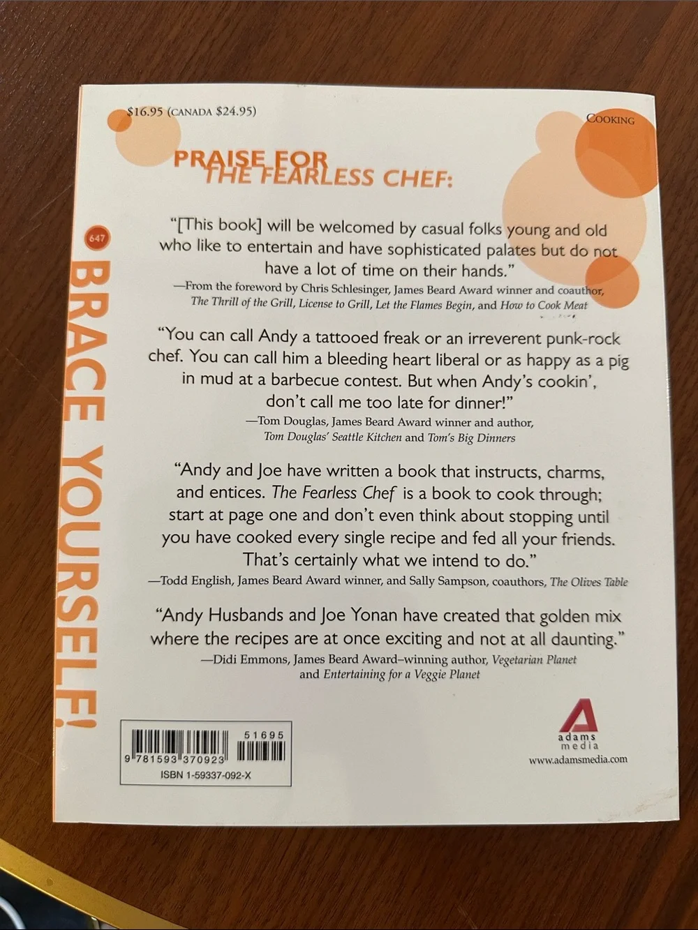 The Fearless Chef Cookbook by Andy Husbands - White Cover with Red Accents